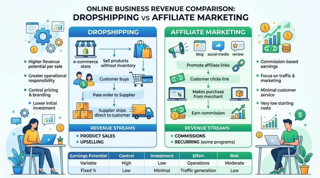 Dropshipping Vs Affiliate Marketing