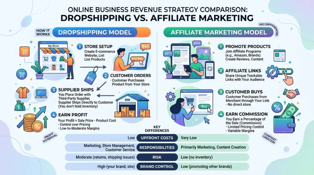Dropshipping Vs Affiliate Marketing